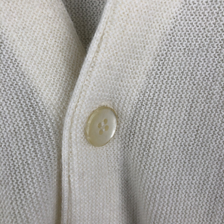 70'S JEFFLINKS Acrylic Knit Cardigan Made in USA Men's M Size Vintage Oron Acrylic unbleached Vintage Second Hand