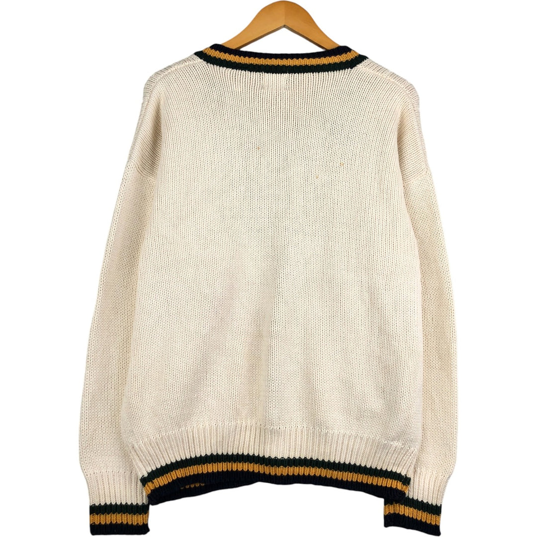 90'S GAP Old Gap Cable Knit Cotton Cardigan, Men's Size L, Vintage cotton unbleached Vintage Second Hand