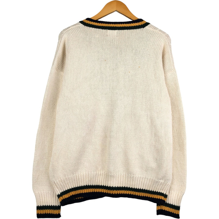90'S GAP Old Gap Cable Knit Cotton Cardigan, Men's Size L, Vintage cotton unbleached Vintage Second Hand