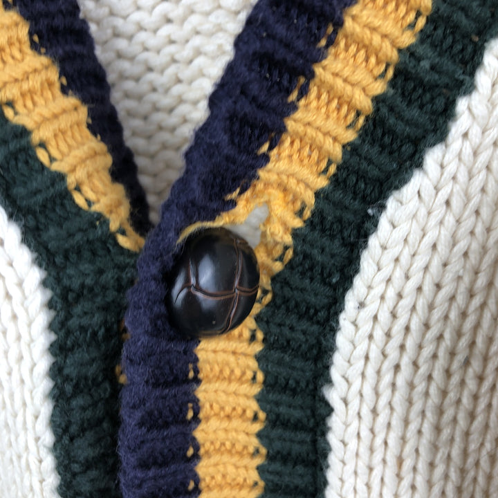 90'S GAP Old Gap Cable Knit Cotton Cardigan, Men's Size L, Vintage cotton unbleached Vintage Second Hand