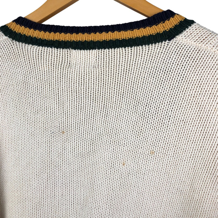 90'S GAP Old Gap Cable Knit Cotton Cardigan, Men's Size L, Vintage cotton unbleached Vintage Second Hand