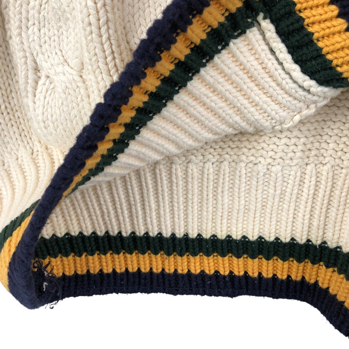 90'S GAP Old Gap Cable Knit Cotton Cardigan, Men's Size L, Vintage cotton unbleached Vintage Second Hand
