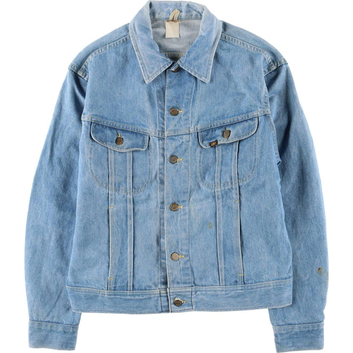 80'S Lee denim jacket, denim jacket, men's size L, vintage cotton blue type Vintage Second Hand