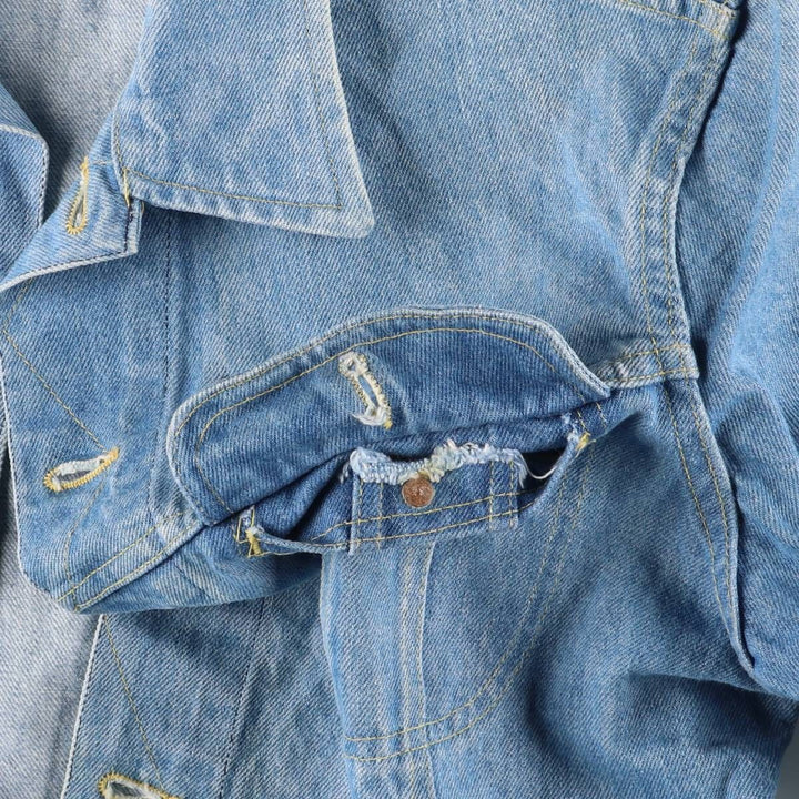 80'S Lee denim jacket, denim jacket, men's size L, vintage cotton blue type Vintage Second Hand