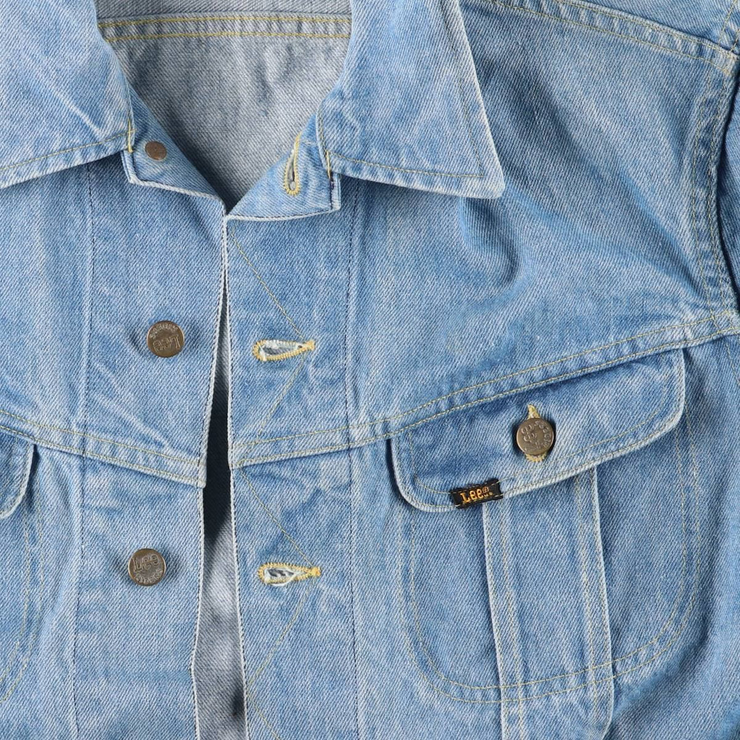 80'S Lee denim jacket, denim jacket, men's size L, vintage cotton blue type Vintage Second Hand