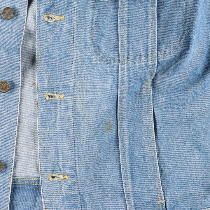 80'S Lee denim jacket, denim jacket, men's size L, vintage cotton blue type Vintage Second Hand