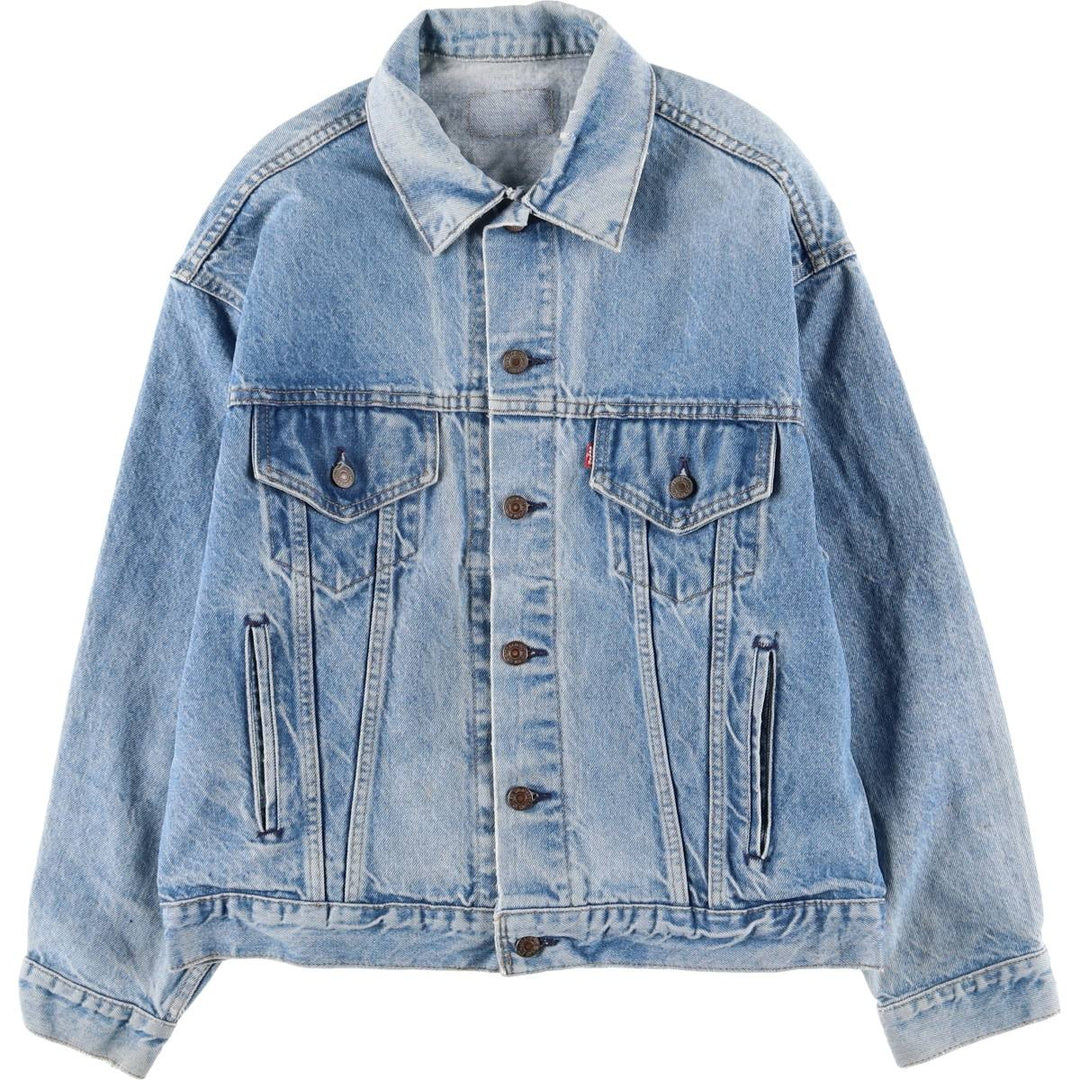 Vintage 90'S Levi's 70507-0214 Fish Print Denim Jacket, Made in USA, Men's Size Medium cotton blue type Vintage Second Hand