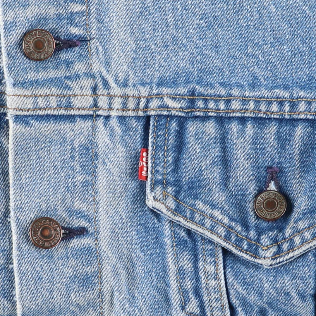 Vintage 90'S Levi's 70507-0214 Fish Print Denim Jacket, Made in USA, Men's Size Medium cotton blue type Vintage Second Hand