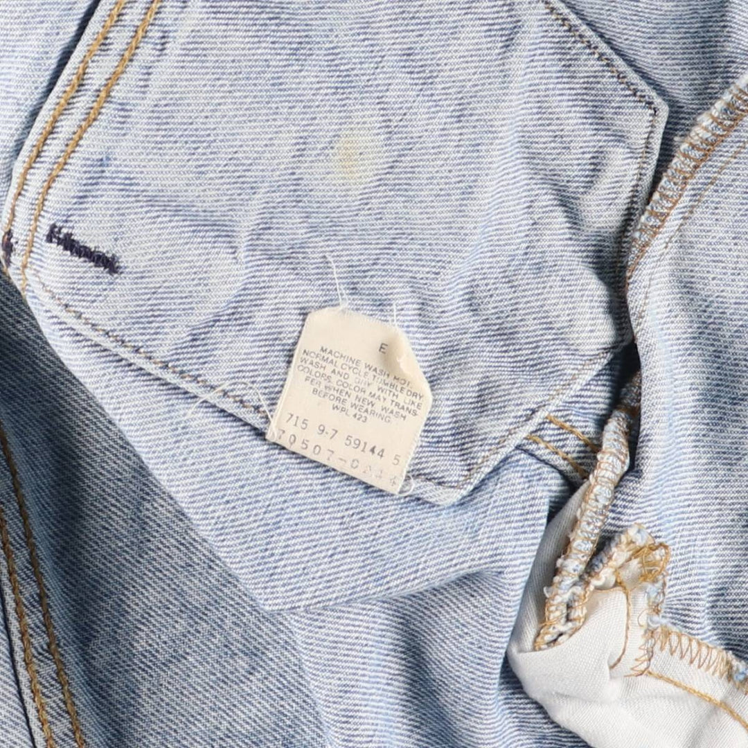 Vintage 90'S Levi's 70507-0214 Fish Print Denim Jacket, Made in USA, Men's Size Medium cotton blue type Vintage Second Hand