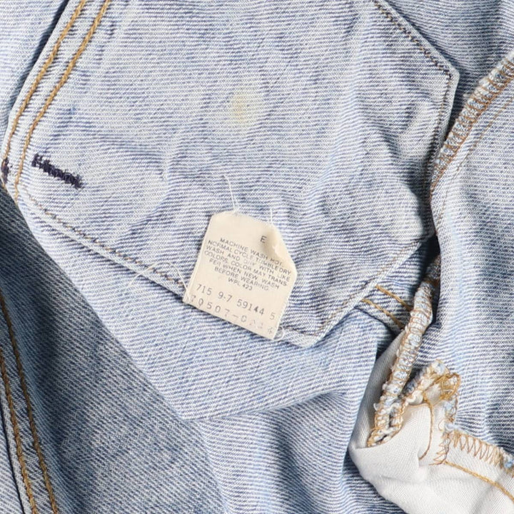 Vintage 90'S Levi's 70507-0214 Fish Print Denim Jacket, Made in USA, Men's Size Medium cotton blue type Vintage Second Hand