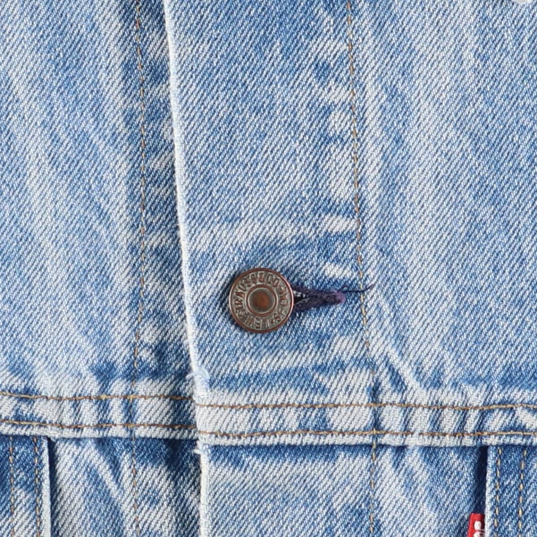 Vintage 90'S Levi's 70507-0214 Fish Print Denim Jacket, Made in USA, Men's Size Medium cotton blue type Vintage Second Hand