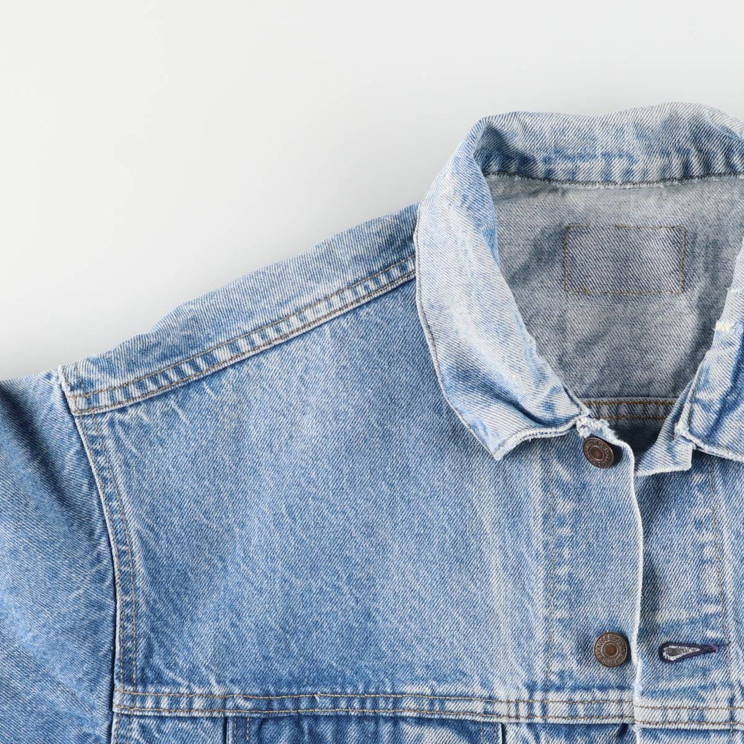 Vintage 90'S Levi's 70507-0214 Fish Print Denim Jacket, Made in USA, Men's Size Medium cotton blue type Vintage Second Hand