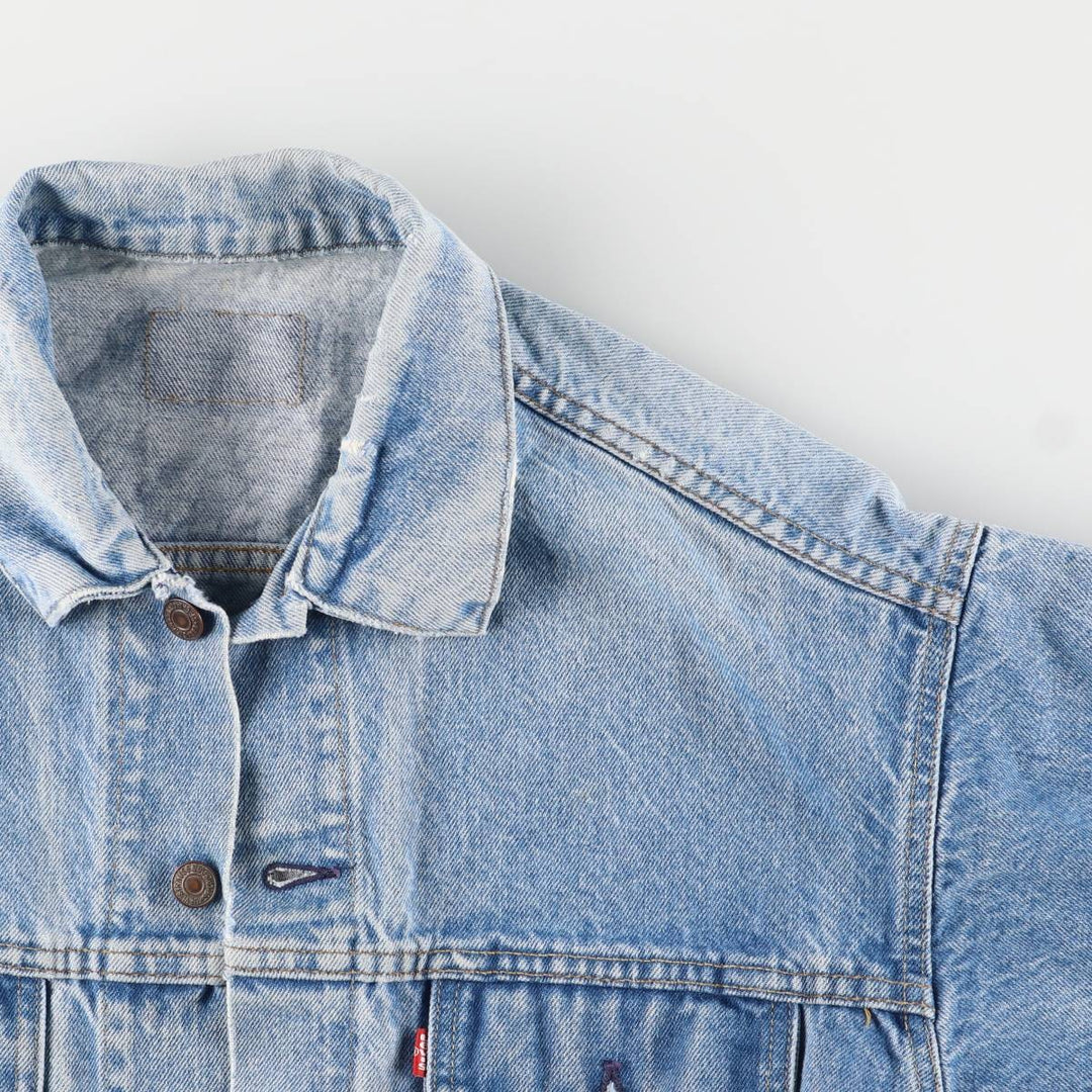 Vintage 90'S Levi's 70507-0214 Fish Print Denim Jacket, Made in USA, Men's Size Medium cotton blue type Vintage Second Hand