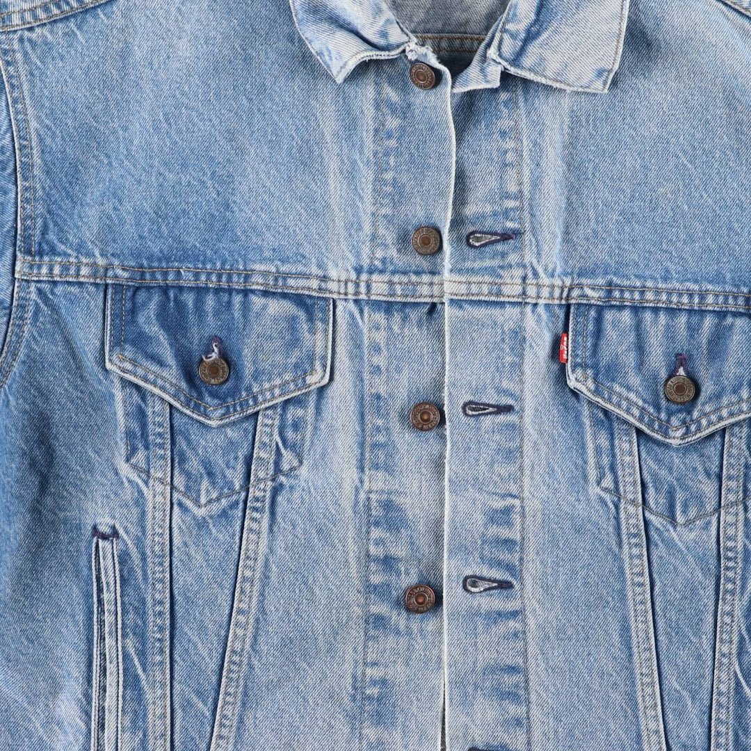 Vintage 90'S Levi's 70507-0214 Fish Print Denim Jacket, Made in USA, Men's Size Medium cotton blue type Vintage Second Hand