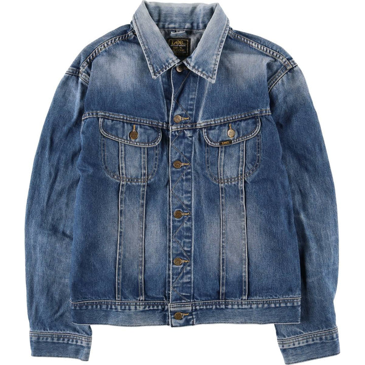 Vintage 1980'S Lee Slim Jacket denim jacket, men's size XL cotton blue type Vintage Second Hand