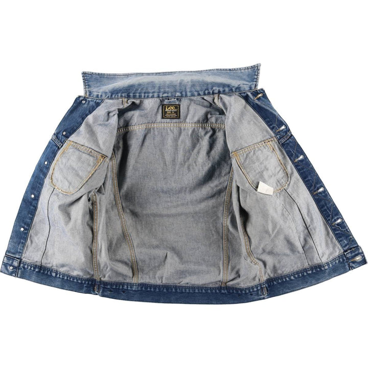 Vintage 1980'S Lee Slim Jacket denim jacket, men's size XL cotton blue type Vintage Second Hand