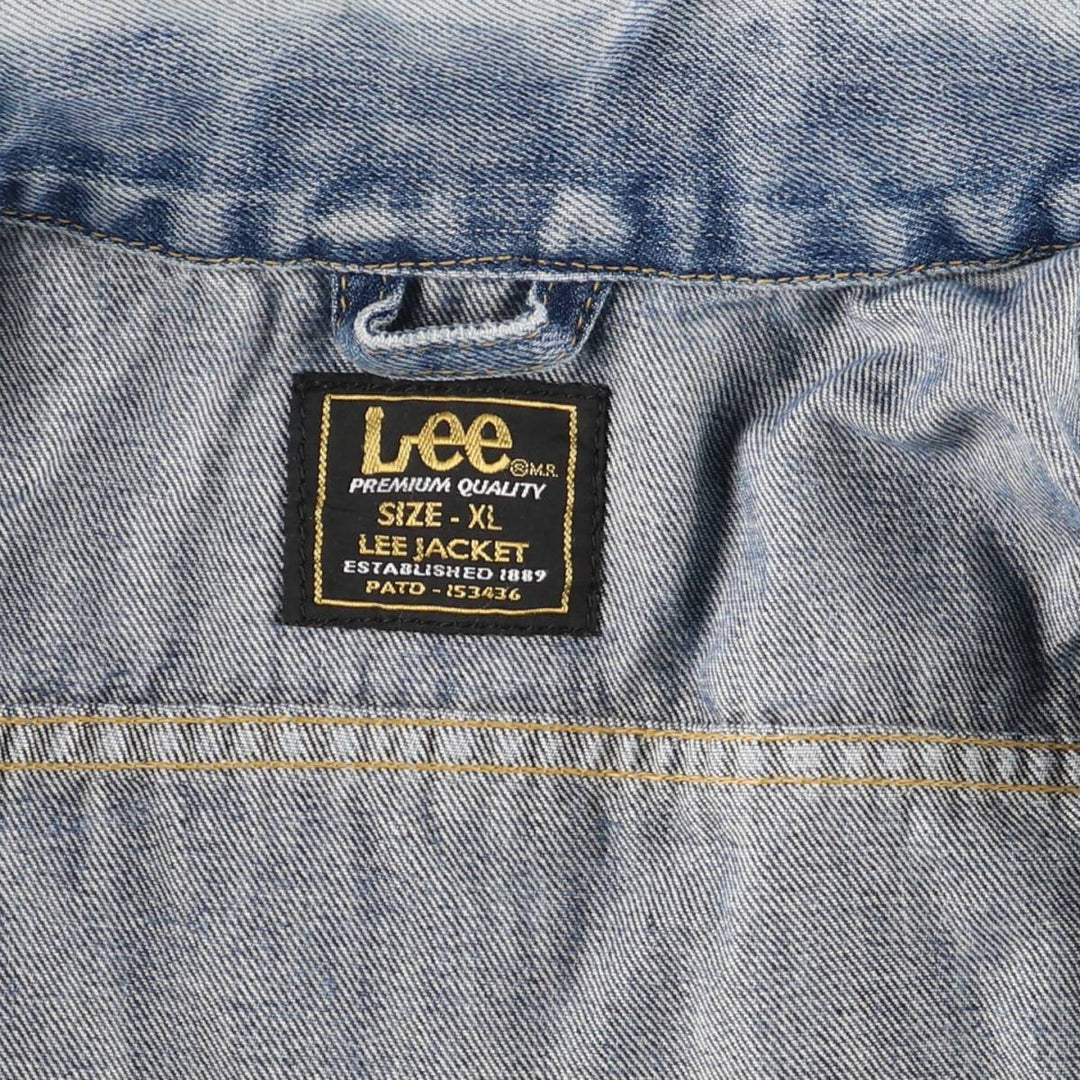 Vintage 1980'S Lee Slim Jacket denim jacket, men's size XL cotton blue type Vintage Second Hand