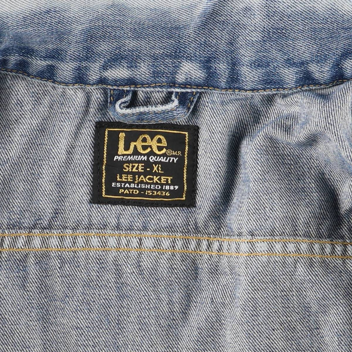 Vintage 1980'S Lee Slim Jacket denim jacket, men's size XL cotton blue type Vintage Second Hand