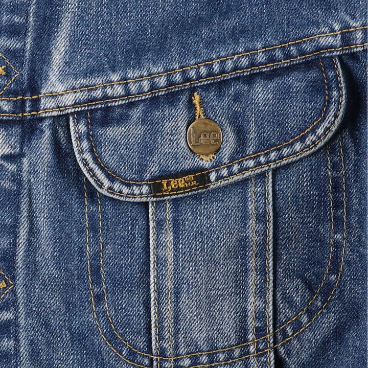 Vintage 1980'S Lee Slim Jacket denim jacket, men's size XL cotton blue type Vintage Second Hand