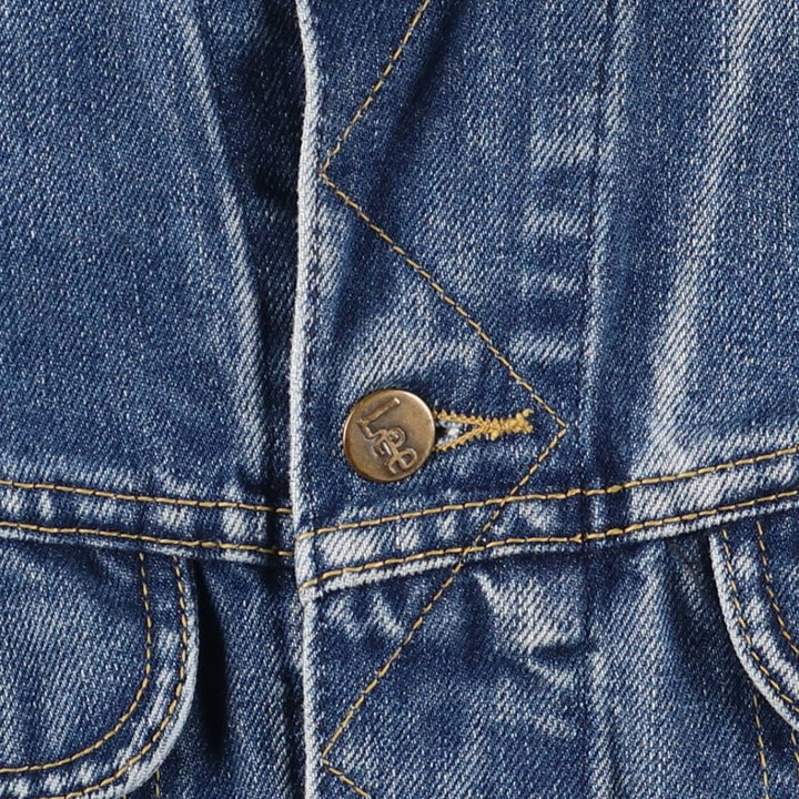 Vintage 1980'S Lee Slim Jacket denim jacket, men's size XL cotton blue type Vintage Second Hand