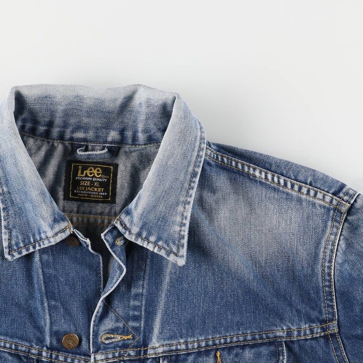 Vintage 1980'S Lee Slim Jacket denim jacket, men's size XL cotton blue type Vintage Second Hand
