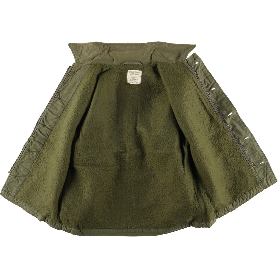 Special Price: Authentic 1980'S US Navy A-2 Deck Jacket with Back Stencil, Made in USA, Size Large (42-44) Nylon Khaki type Vintage Second Hand