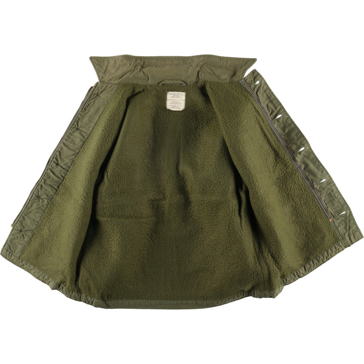 Special Price: Authentic 1980'S US Navy A-2 Deck Jacket with Back Stencil, Made in USA, Size Large (42-44) Nylon Khaki type Vintage Second Hand