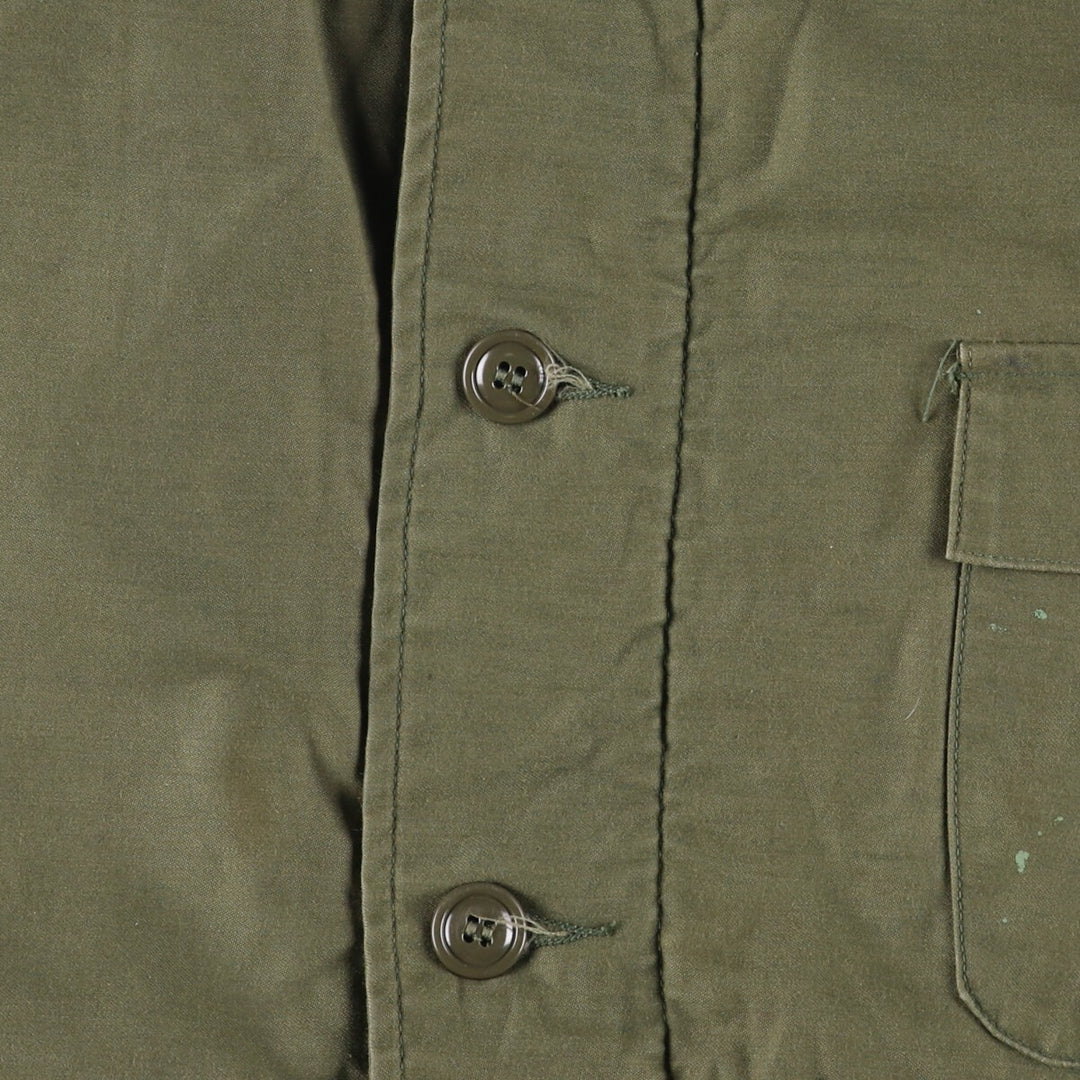 Special Price: Authentic 1980'S US Navy A-2 Deck Jacket with Back Stencil, Made in USA, Size Large (42-44) Nylon Khaki type Vintage Second Hand