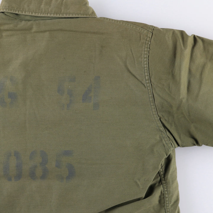 Special Price: Authentic 1980'S US Navy A-2 Deck Jacket with Back Stencil, Made in USA, Size Large (42-44) Nylon Khaki type Vintage Second Hand