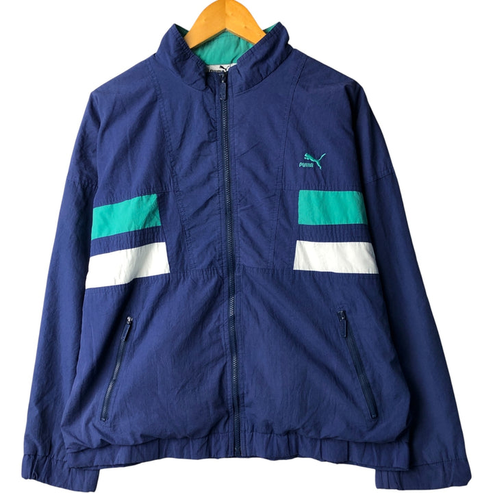 90'S Puma windbreaker, men's size M, vintage polyester Purple type blue-purple Vintage Second Hand