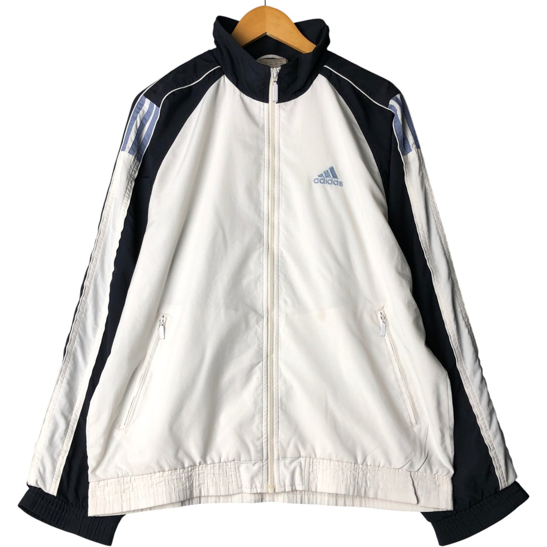 00'S adidas windbreaker, men's size M polyester white type Vintage Second Hand