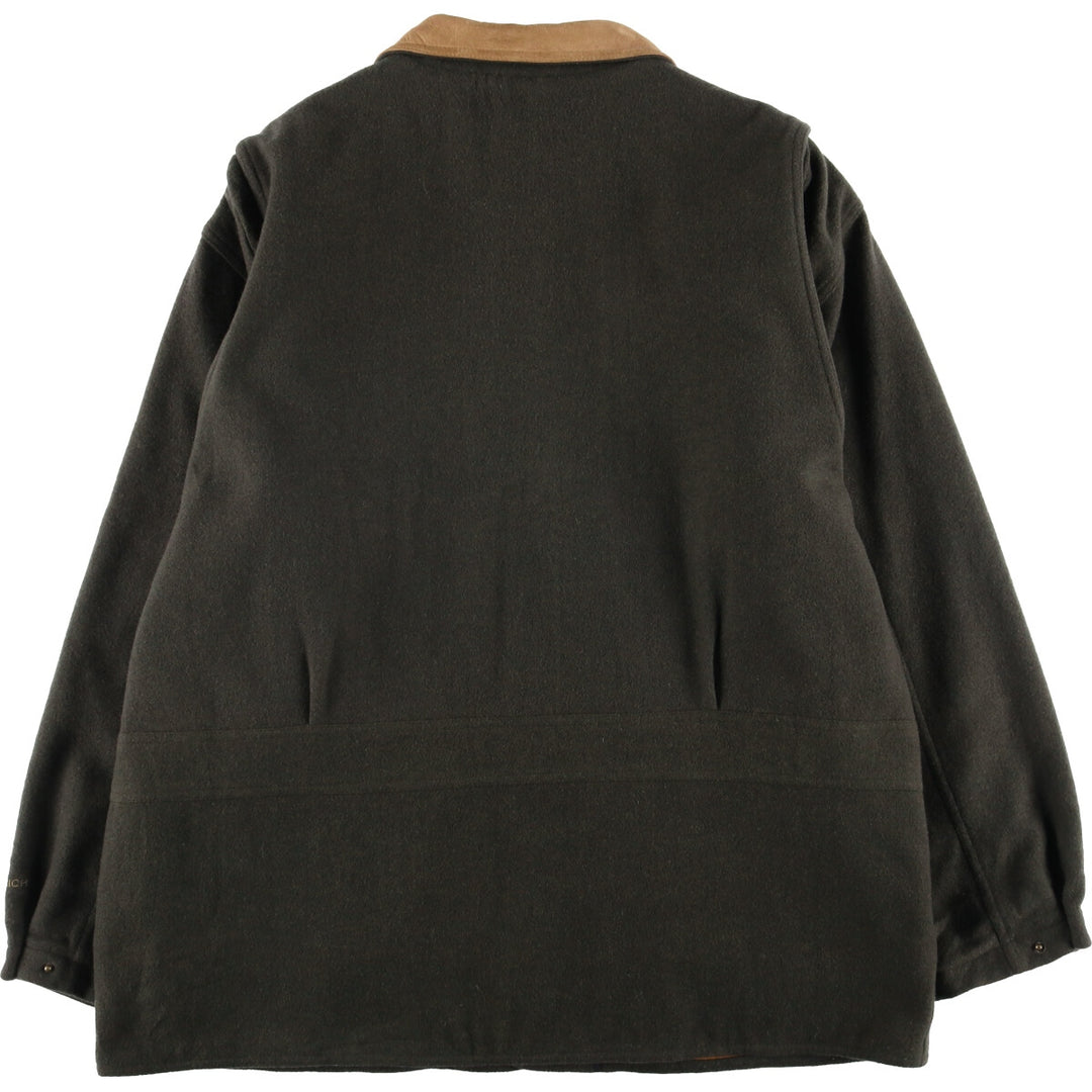 2000'S WOOLRICH padded wool jacket, men's size XL wool Khaki type Vintage Second Hand