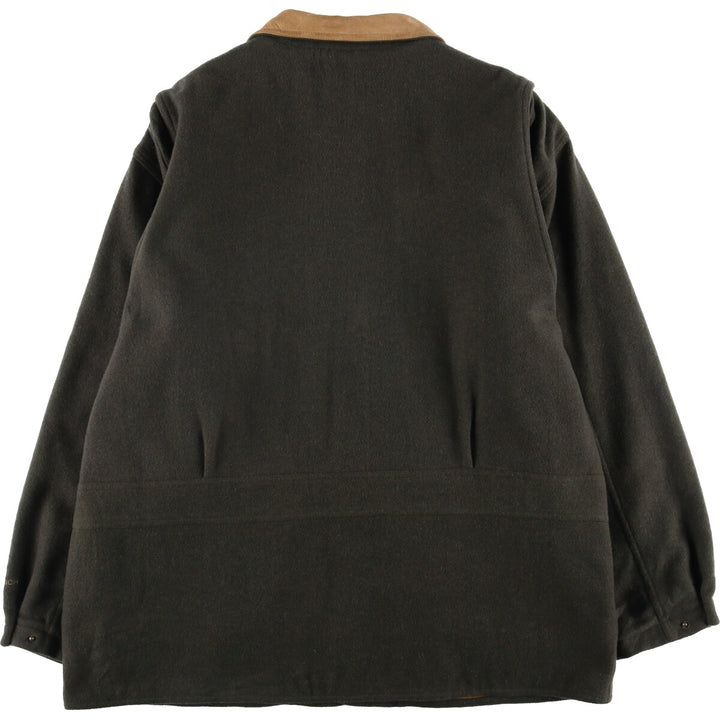 2000'S WOOLRICH padded wool jacket, men's size XL wool Khaki type Vintage Second Hand