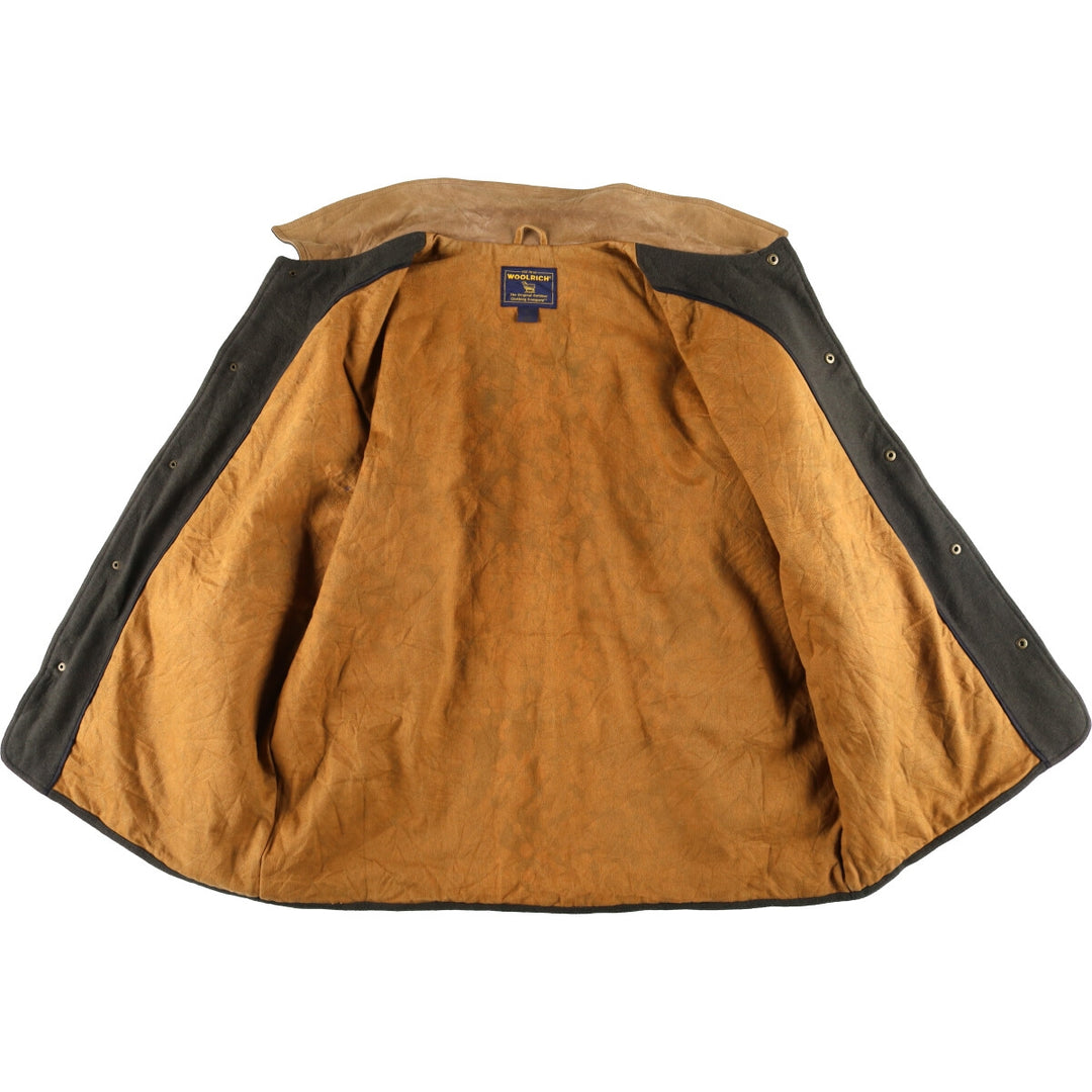 2000'S WOOLRICH padded wool jacket, men's size XL wool Khaki type Vintage Second Hand