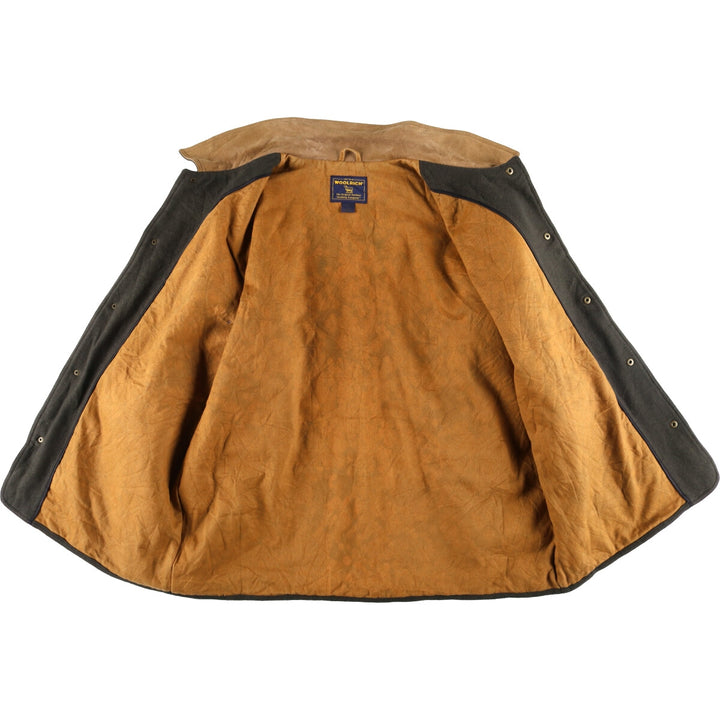 2000'S WOOLRICH padded wool jacket, men's size XL wool Khaki type Vintage Second Hand