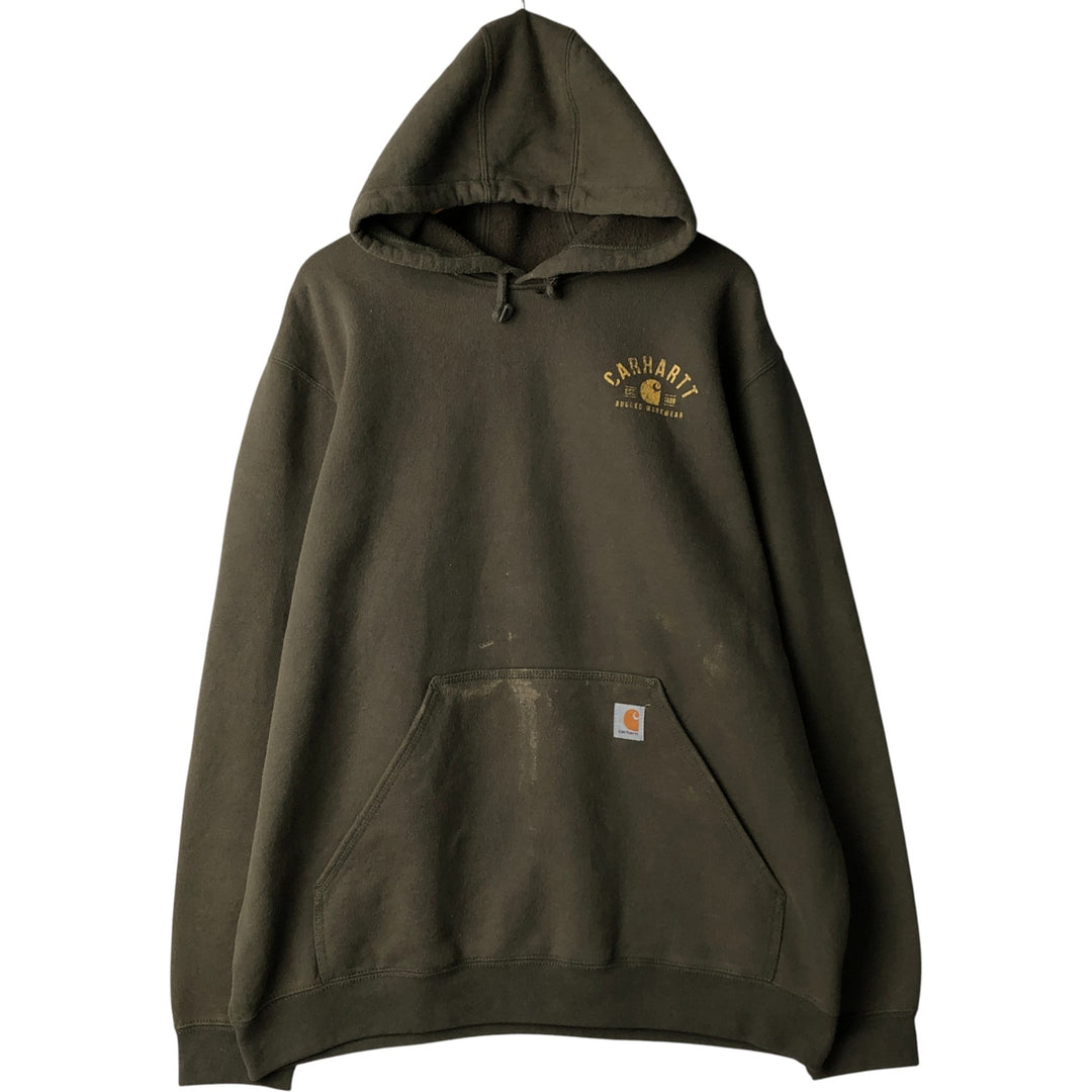 Carhartt Sweat Pullover Hoodie Men's XL Size cotton Khaki type sage green Vintage Second Hand