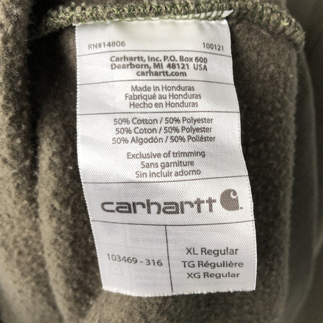 Carhartt Sweat Pullover Hoodie Men's XL Size cotton Khaki type sage green Vintage Second Hand