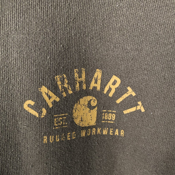 Carhartt Sweat Pullover Hoodie Men's XL Size cotton Khaki type sage green Vintage Second Hand