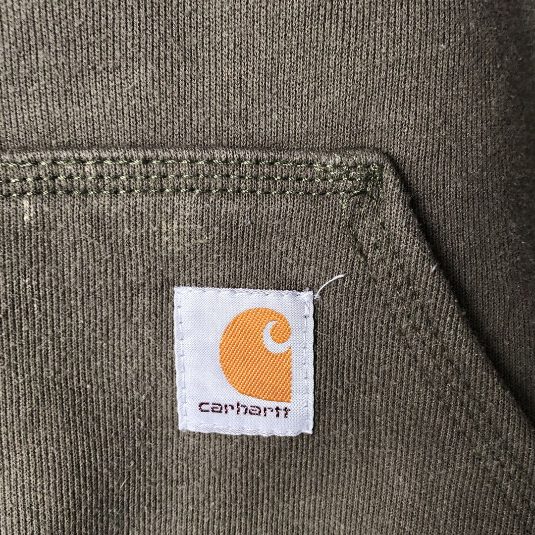 Carhartt Sweat Pullover Hoodie Men's XL Size cotton Khaki type sage green Vintage Second Hand
