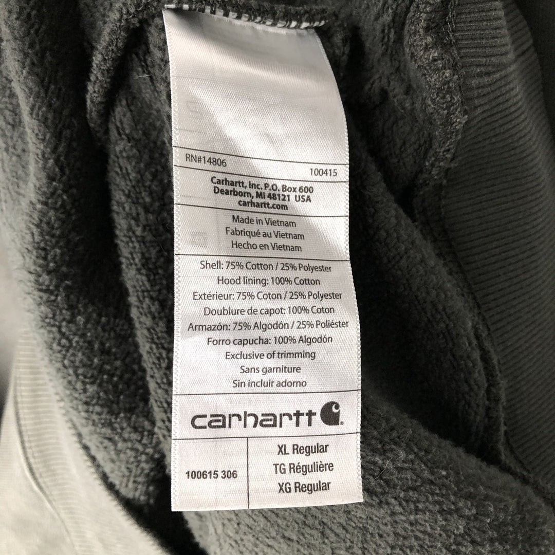 Carhartt ORIGINAL FIT sweatshirt pullover hoodie, men's XL size cotton black type Vintage Second Hand