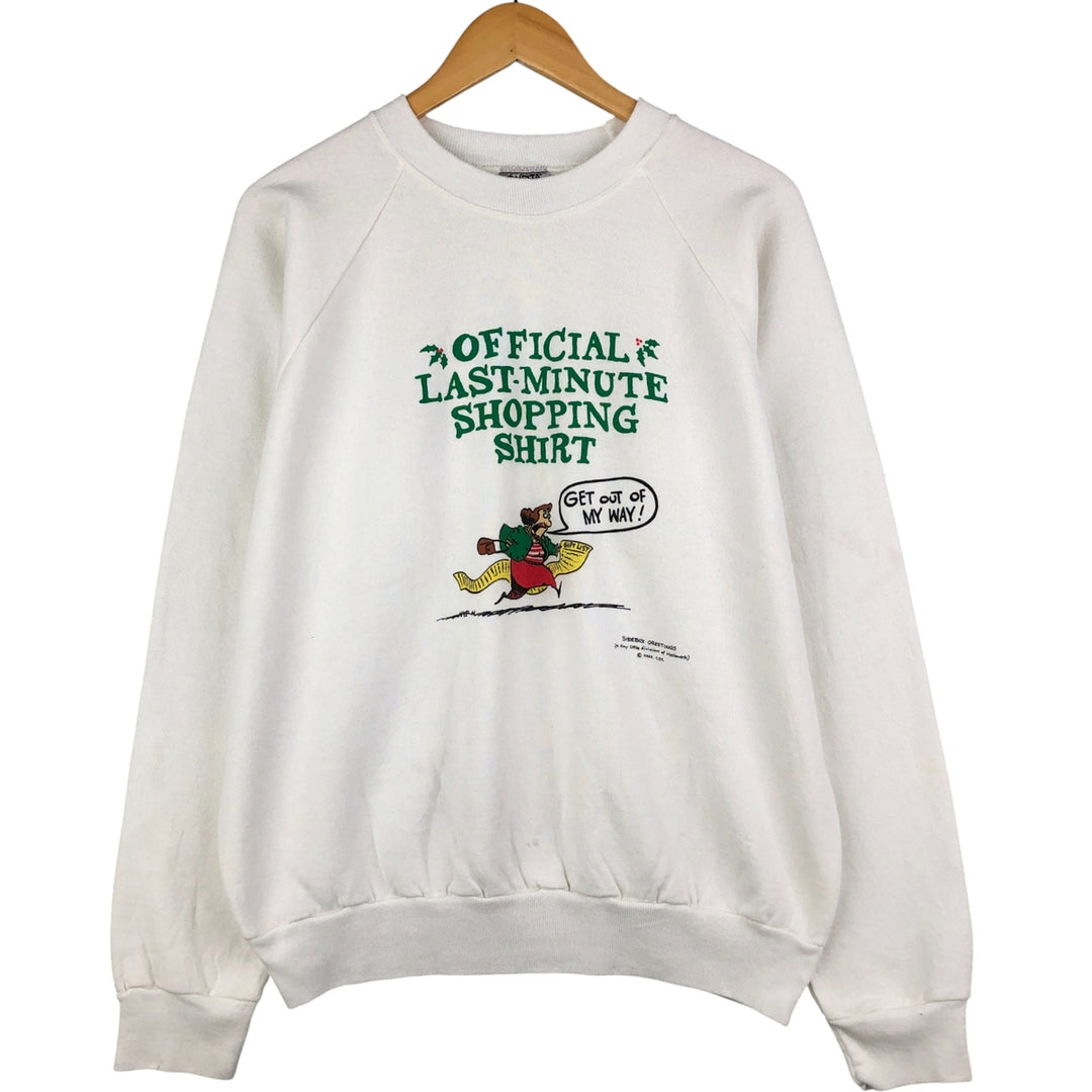 90'S ONEITA Message Print Sweatshirt, Made in USA, Men's Size XL, Vintage cotton white type Vintage Second Hand