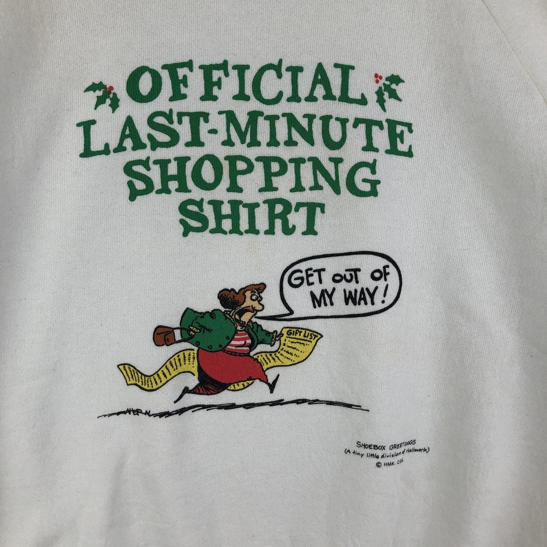 90'S ONEITA Message Print Sweatshirt, Made in USA, Men's Size XL, Vintage cotton white type Vintage Second Hand