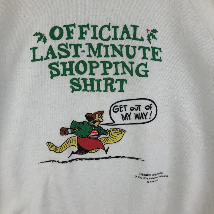 90'S ONEITA Message Print Sweatshirt, Made in USA, Men's Size XL, Vintage cotton white type Vintage Second Hand