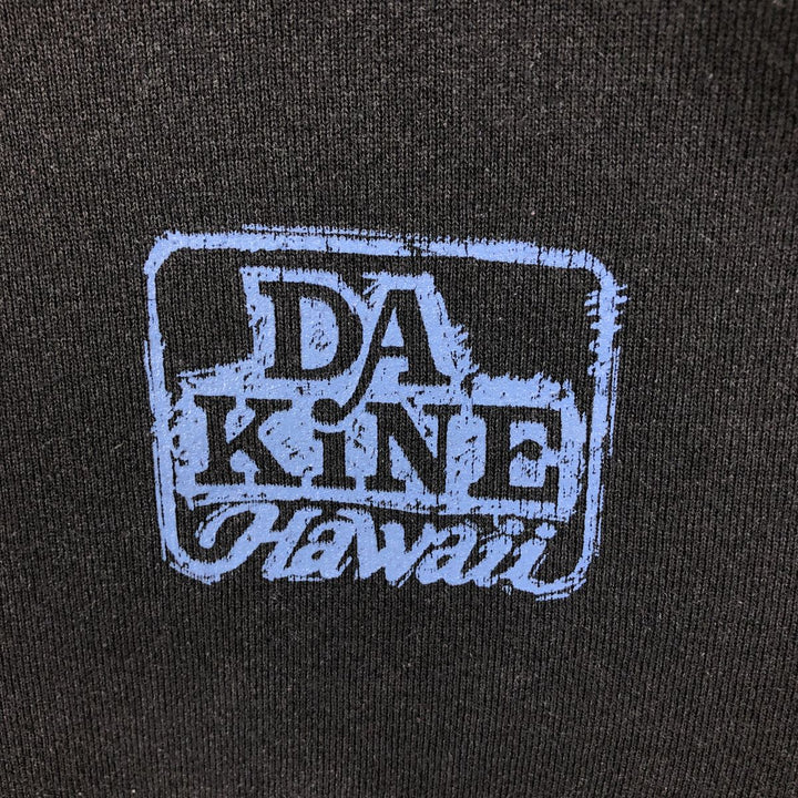 Vintage 1980'S Hanes DA KINE HAWAII logo sweatshirt with blue tag, made in the USA, size M, men's cotton black type Vintage Second Hand