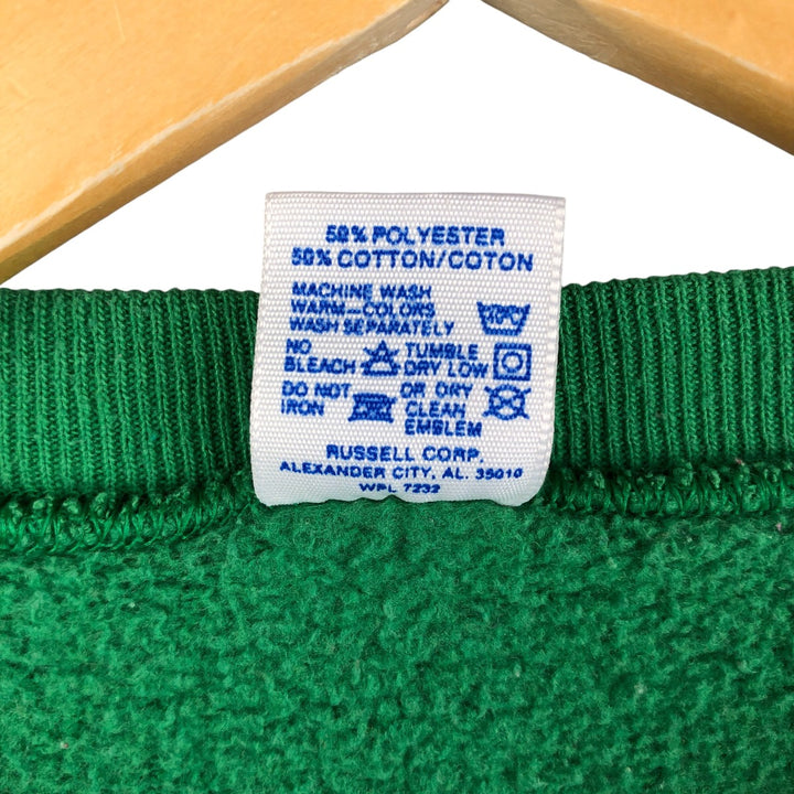 Vintage 1980'S Russell souvenir print sweatshirt, made in the USA, size L, men's polyester Green type dark green Vintage Second Hand