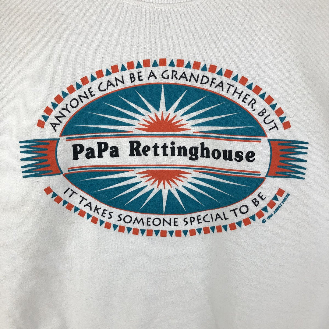 Vintage PLATINUM SWEATS Message Print Sweatshirt, Made in USA, Men's XL polyester white type Vintage Second Hand
