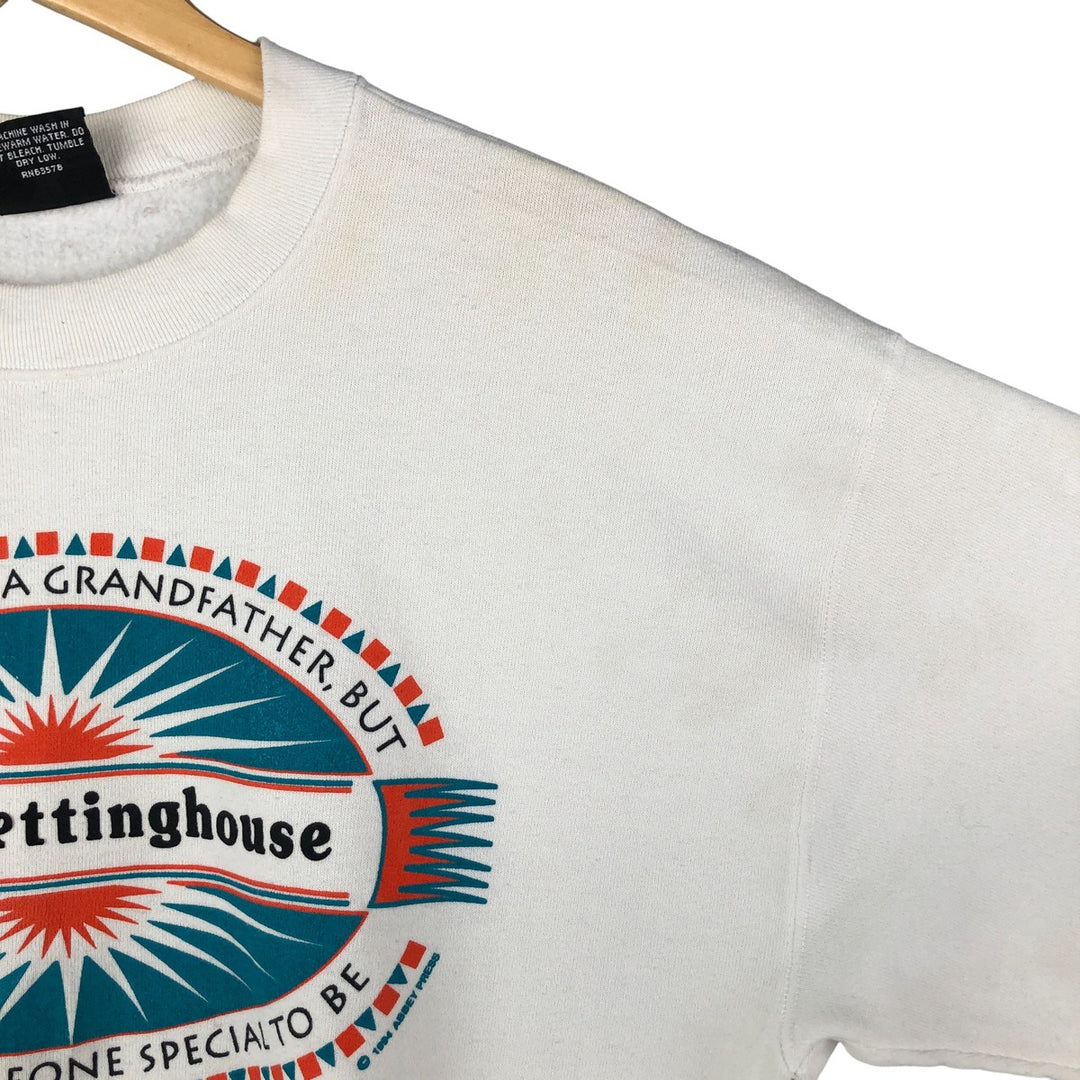 Vintage PLATINUM SWEATS Message Print Sweatshirt, Made in USA, Men's XL polyester white type Vintage Second Hand