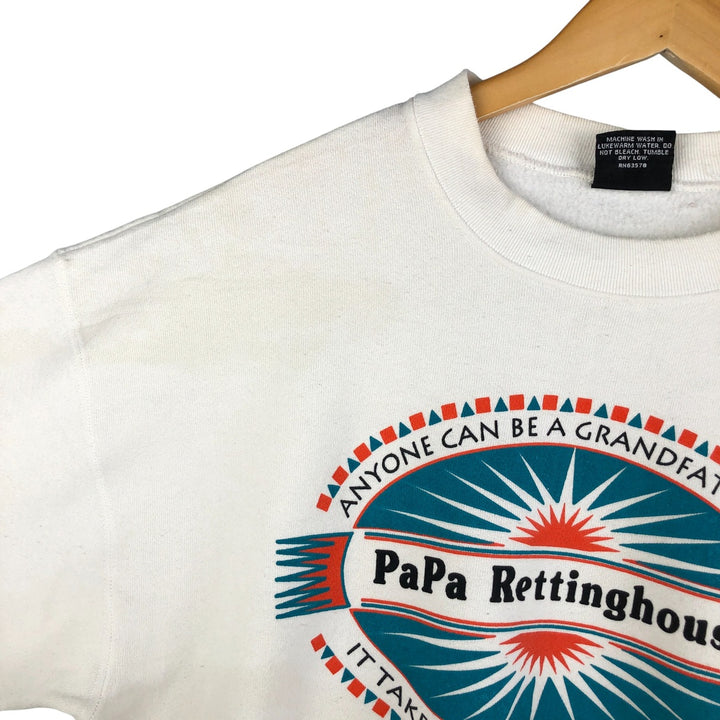 Vintage PLATINUM SWEATS Message Print Sweatshirt, Made in USA, Men's XL polyester white type Vintage Second Hand