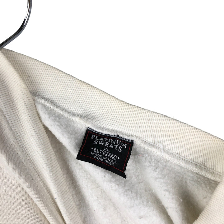 Vintage PLATINUM SWEATS Message Print Sweatshirt, Made in USA, Men's XL polyester white type Vintage Second Hand