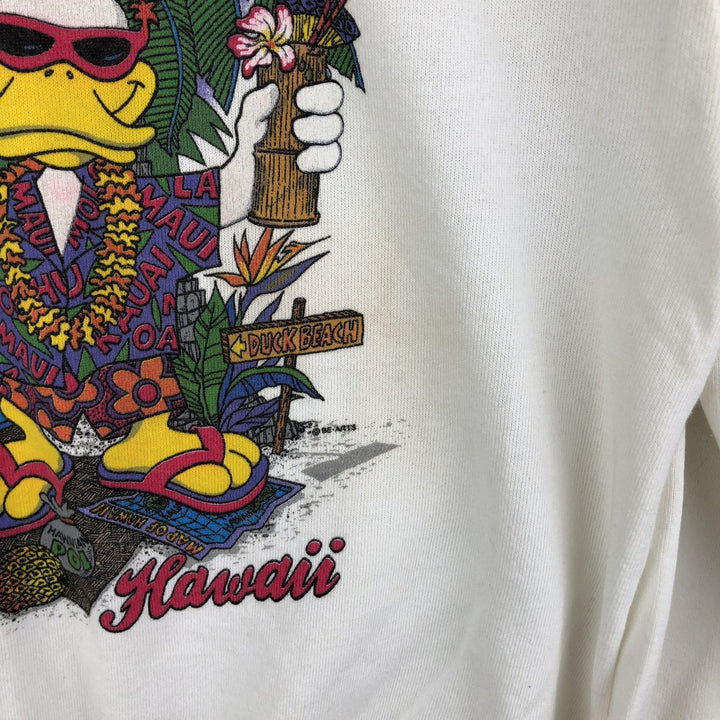 Vintage 90'S Delta Party Duck souvenir character sweatshirt, made in the USA, size M, men's. cotton white type Vintage Second Hand
